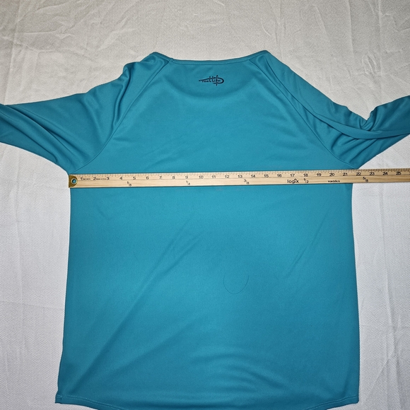 Reel life fishing shirt womens XXL Teal turtle thumb holes - Picture 4 of 4